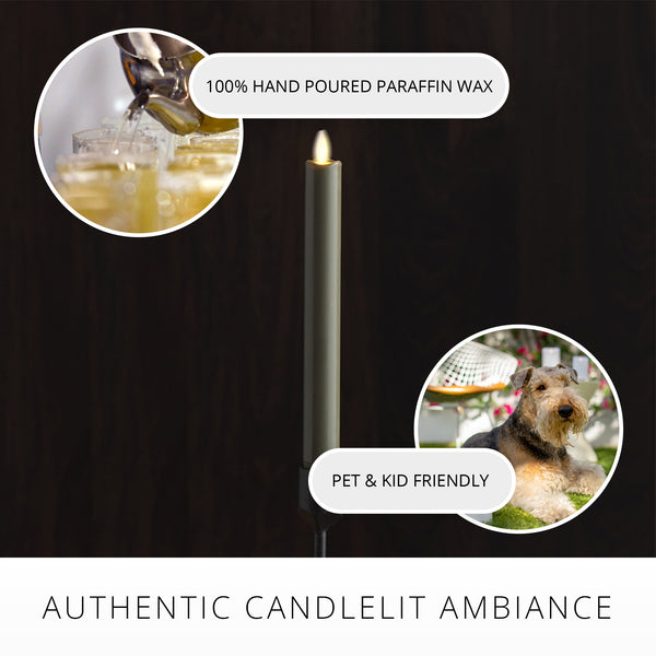 Luminara Stone Grey Flameless Candle Taper