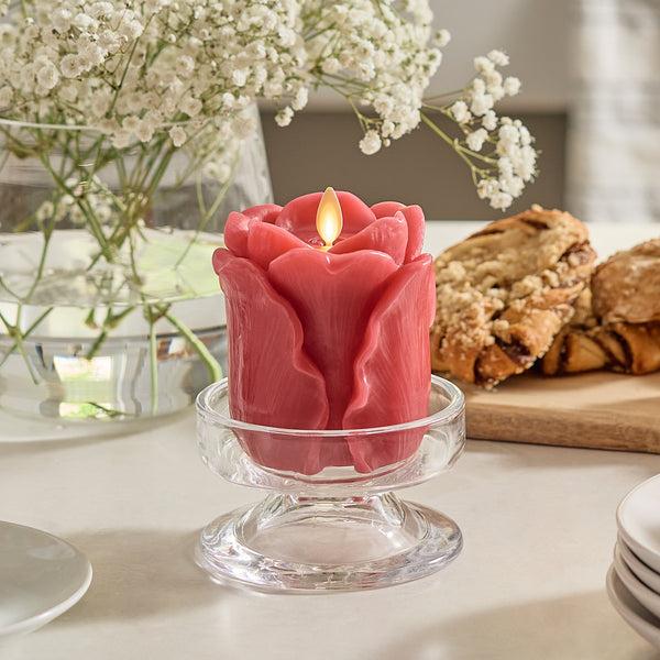 luminara True Red Flameless Candle Rose Bud