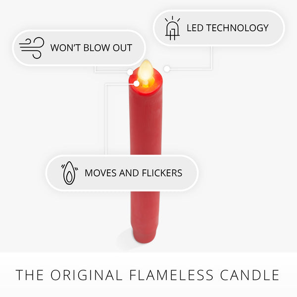 Luminara True Red Flameless Candle Taper