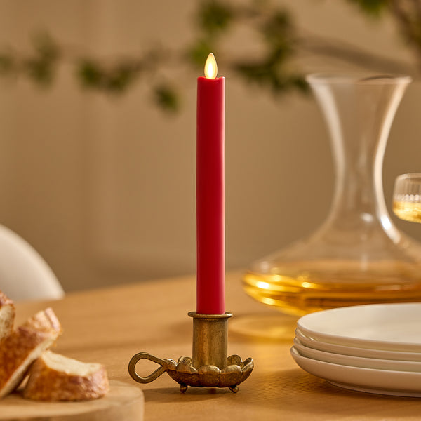 luminara True Red Flameless Candle Taper