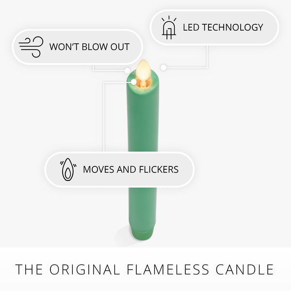 Luminara Vibrant Green Flameless Candle Taper