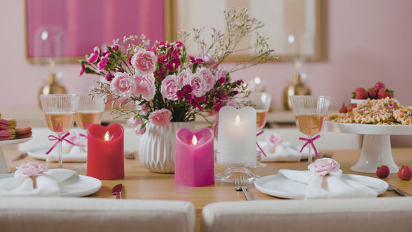 Luminara White Flameless Candle Heart Pillar