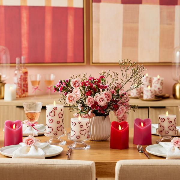 Luminara White Flameless Candle Heart Pillar