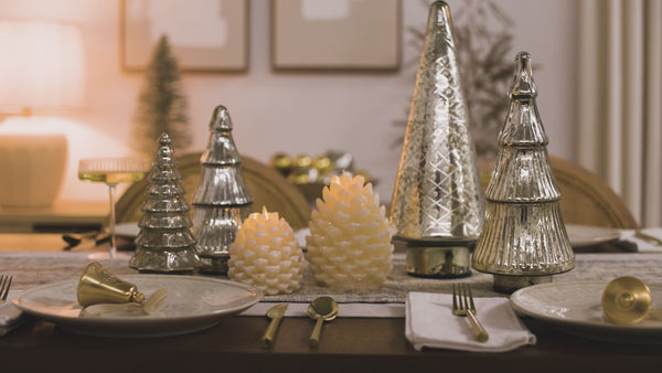 Luminara White Swan Flameless Candle Pinecone