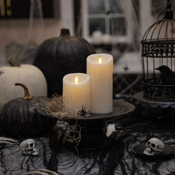 Luminara White Wax Drip Flameless Candle Pillar