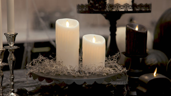 Luminara White Wax Drip Flameless Candle Pillar