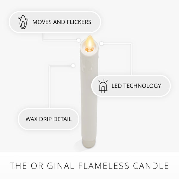 Luminara White Wax Drip Flameless Candle Taper