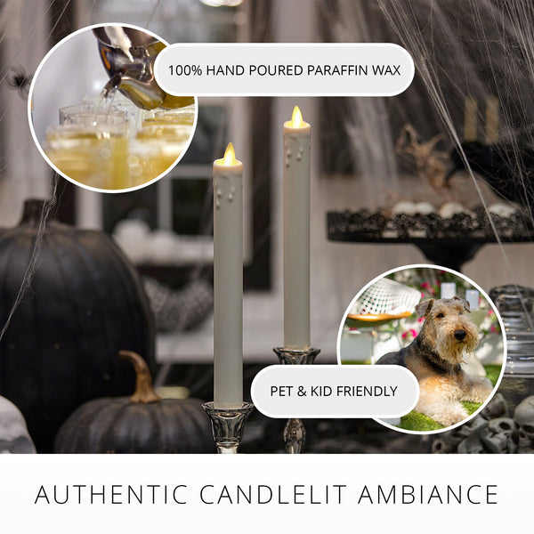 Luminara White Wax Drip Flameless Candle Taper