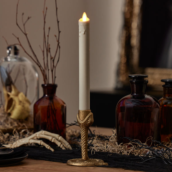 luminara White Wax Drip Flameless Candle Taper