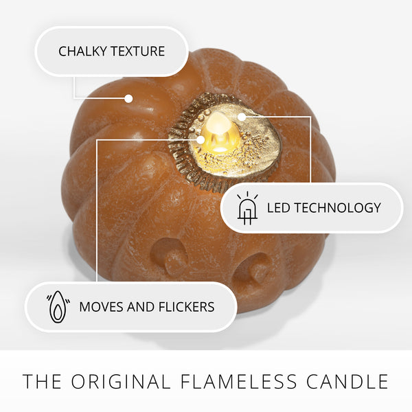 Luminara Orange Chalky Flameless Candle Cute Jack-o'-lantern Pumpkin