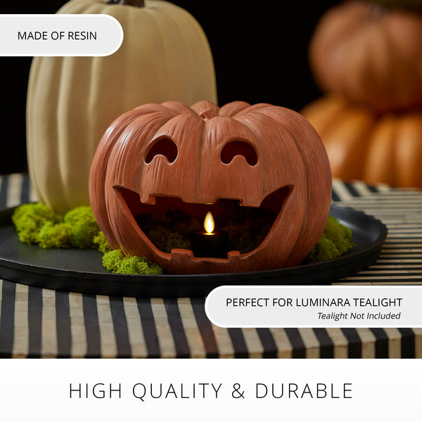 Luminara Orange Jack-o'-lantern Pumpkin Tealight Holder