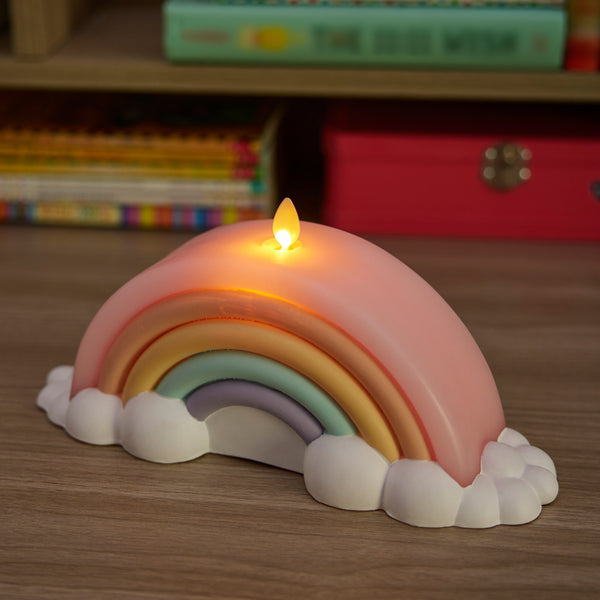 Luminara Pastel Crystal Rose Flameless Candle Rainbow