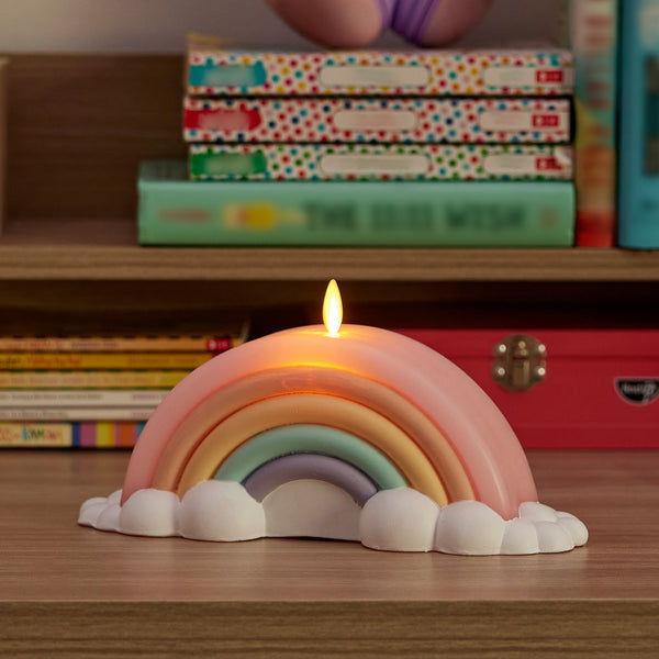 Luminara Pastel Crystal Rose Flameless Candle Rainbow