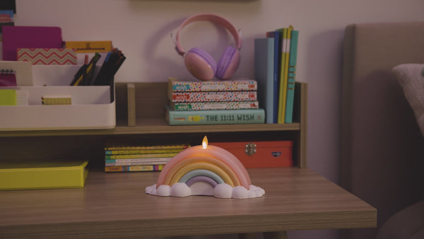 Luminara Pastel Crystal Rose Flameless Candle Rainbow