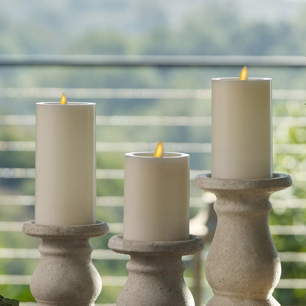 Luminara Pearl Ivory Flameless Candle Pillar - Recessed Top