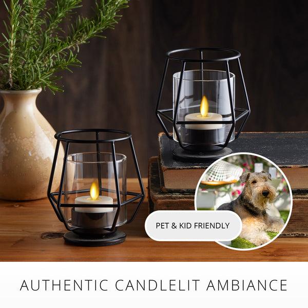 Luminara Pearl Ivory Flameless Candle Tealights - Flat Top - Set Of 2