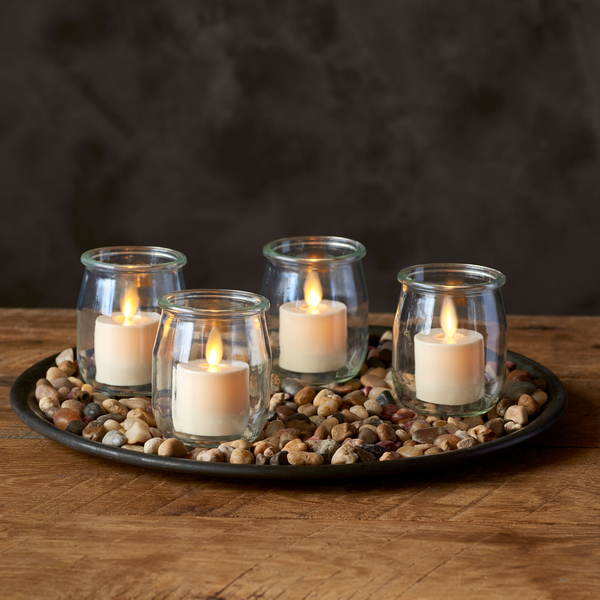 luminara Pearl Ivory Flameless Candle Tealights - Flat Top - Set of 4
