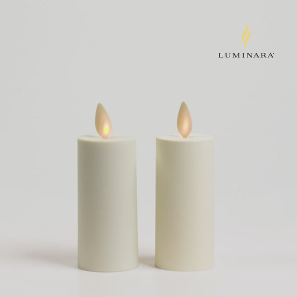 Luminara Pearl Ivory Flameless Candle Votive - Flat Top - Set Of 2