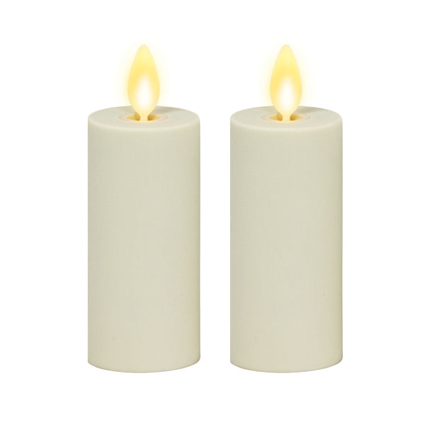 Luminara Pearl Ivory Flameless Candle Votive - Flat Top - Set Of 2