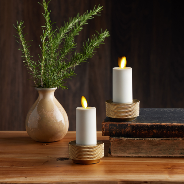 luminara Pearl Ivory Flameless Candle Votive - Flat Top - Set of 2