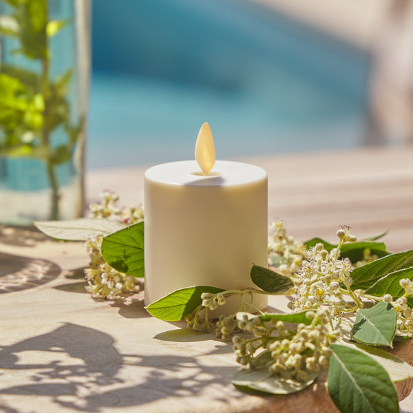 Luminara Pearl Ivory Outdoor Flameless Candle Votive - Flat Top