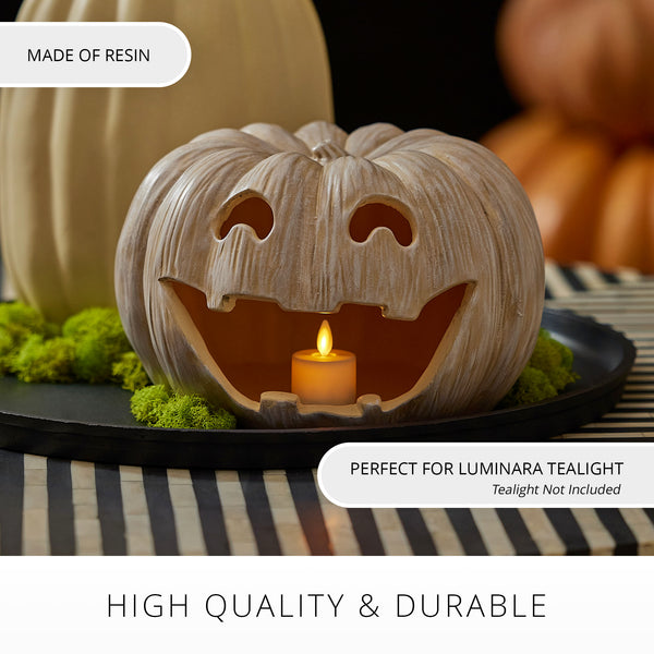 Luminara Perfectly Pale Jack-o'-lantern Pumpkin Tealight Holder