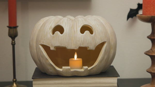 Luminara Perfectly Pale Jack-o'-lantern Pumpkin Tealight Holder