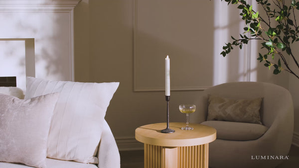 Luminara Radiant Ivory Glitter Flameless Candle Taper
