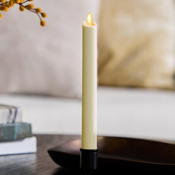 luminara Radiant Ivory Glitter Flameless Candle Taper