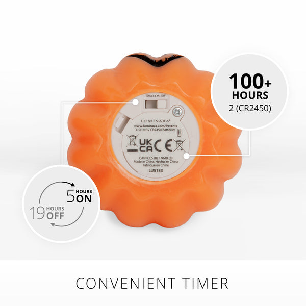 Luminara Russet Orange Flameless Candle Jack-o-lantern Tealights