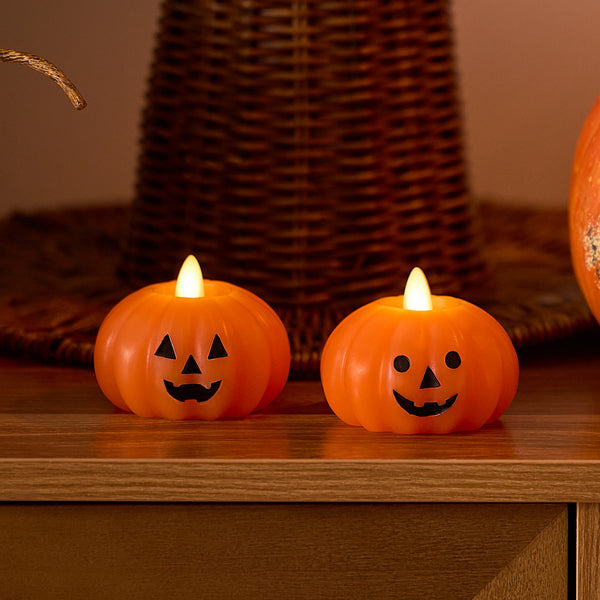 luminara Russet Orange Flameless Candle Jack-o-lantern Tealights