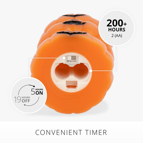 Luminara Russet Orange Flameless Candle Stacked Jack-o-lanterns