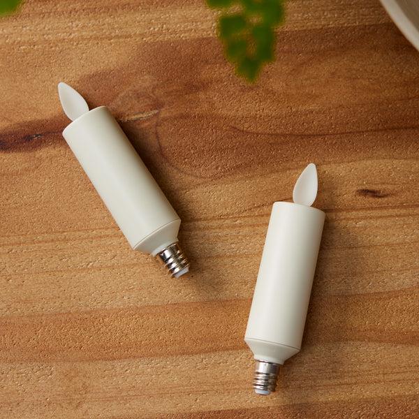 luminara Set of 2 Pearl Ivory Flameless Candle E12 Taper Bulbs