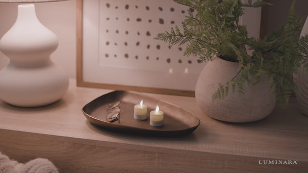 Luminara Set Of 2 Pearl Ivory Flameless Candle Tealights - Extended Battery Life