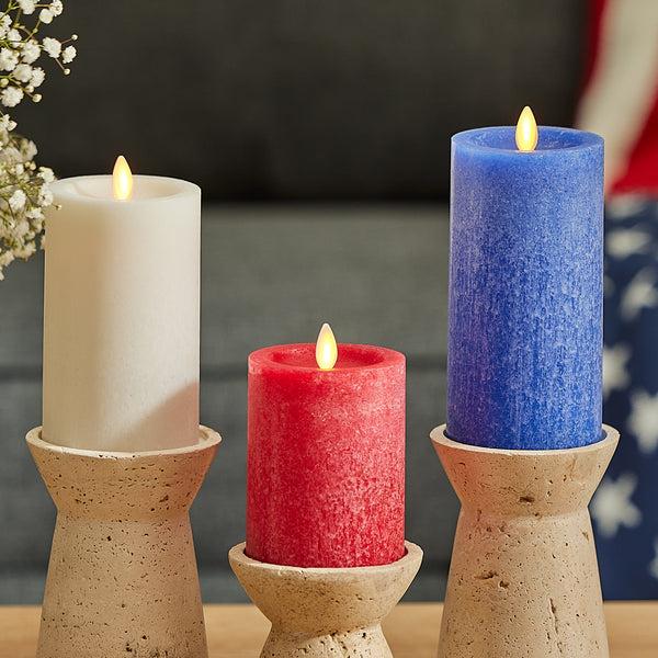 luminara Set of 3 Red White & Blue Flameless Candle Pillars luminara Set of 3 Red White & Blue Flameless Candle Pillars