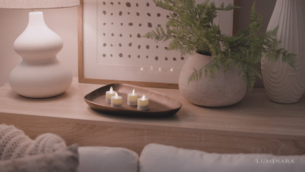 Luminara Set Of 4 Pearl Ivory Flameless Candle Tealights - Extended Battery Life