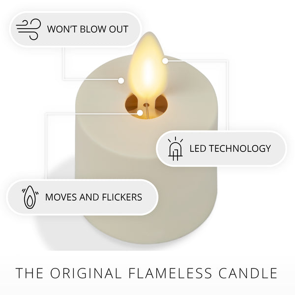Luminara Set Of 4 Pearl Ivory Flameless Candle Tealights - Extended Battery Life