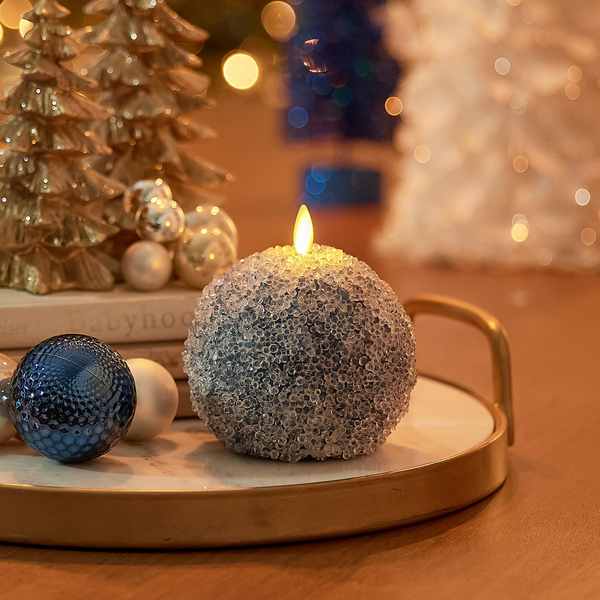 luminara Spring Lake Flameless Candle Crystal Beaded Sphere