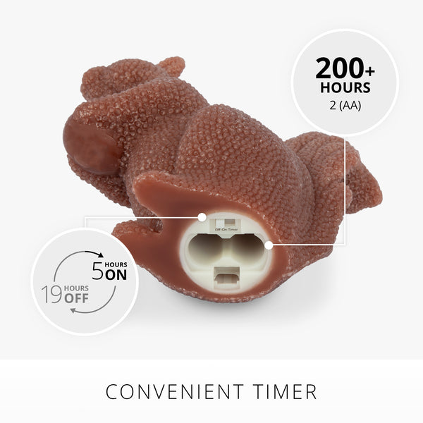 Luminara Studded Chestnut Brown Flameless Candle Squirrel