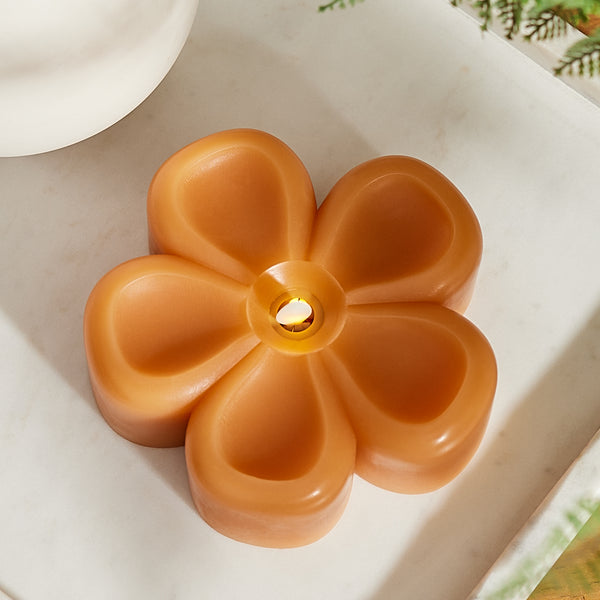luminara Sunlit Honey Flower Flameless Candle Tealight