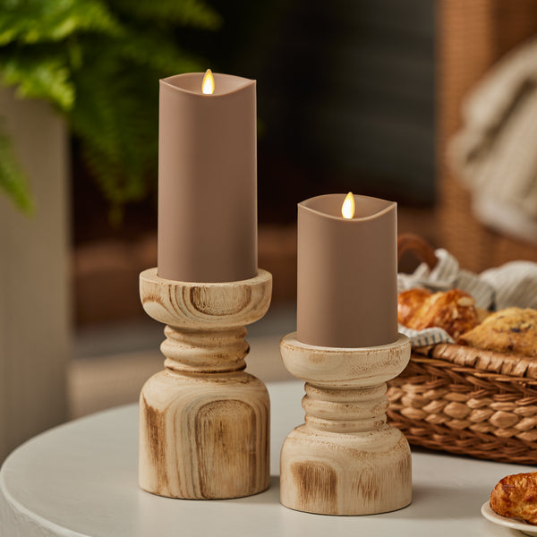 Luminara Timeless Taupe Outdoor Flameless Candle Pillar