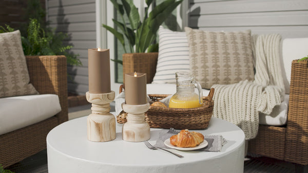 Luminara Timeless Taupe Outdoor Flameless Candle Pillar