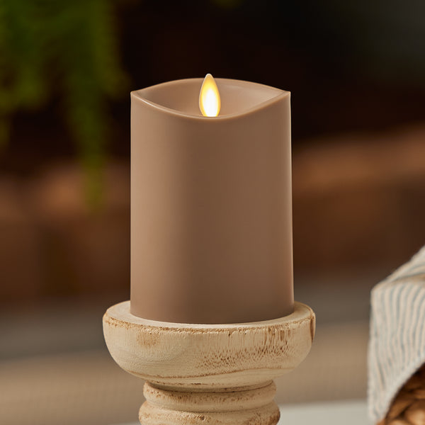 luminara Timeless Taupe Outdoor Flameless Candle Pillar