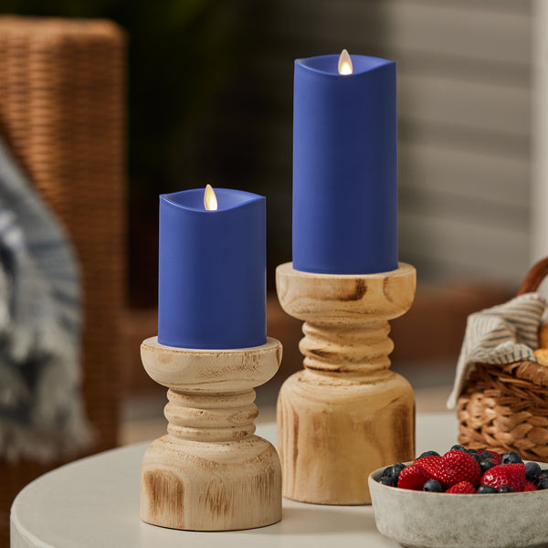 Luminara Vivid Ultramarine Outdoor Flameless Candle Pillar