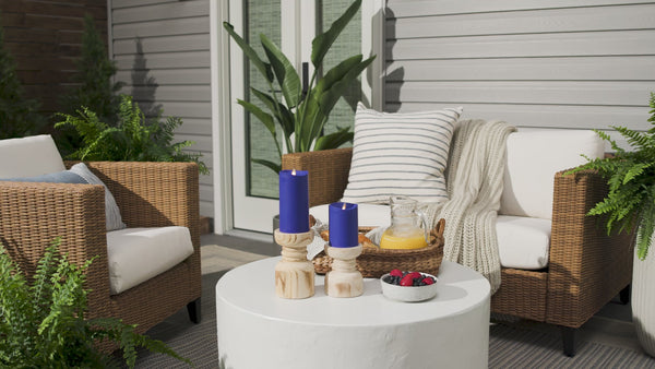 Luminara Vivid Ultramarine Outdoor Flameless Candle Pillar