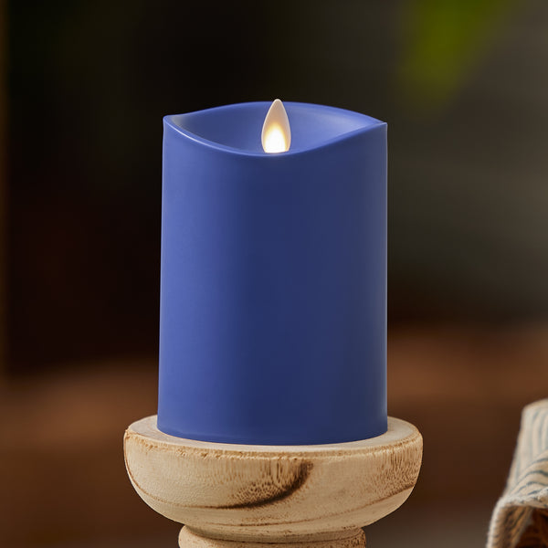 luminara Vivid Ultramarine Outdoor Flameless Candle Pillar