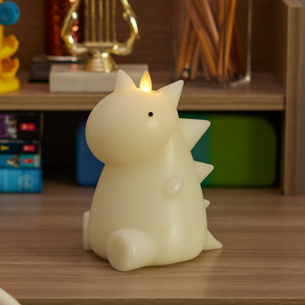 luminara Whisper Green Color Changing Flameless Candle Dinosaur with Remote