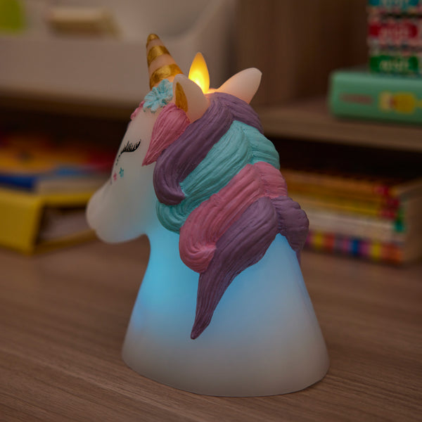 Luminara White Color Changing Flameless Candle Unicorn With Remote