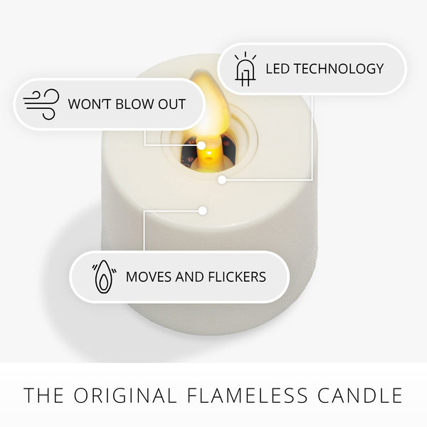 Luminara White Flameless Candle Tealights - Flat Top - Set Of 2