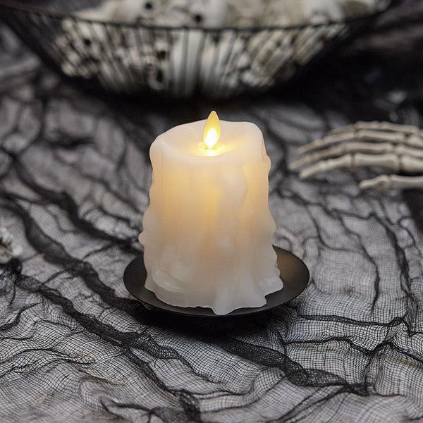 luminara White Heavy Wax Drip Flameless Candle Slim Pillar luminara White Heavy Wax Drip Flameless Candle Slim Pillar